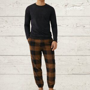 Joe Fresh Pajama Set | Brown Checkered | Size Small | Cozy 2-Piece Set